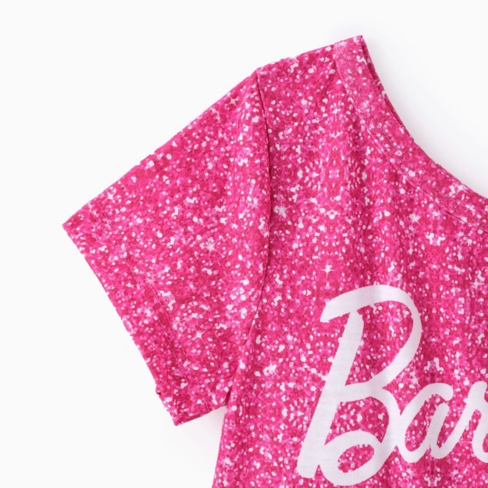 Barbie Girl One shouder desgin multi-layer Dress Rose pink, Size 6-7Y - Picture 5 of 13